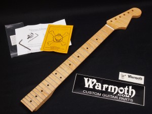 WARMOTH ST Style Neck / Flame Maple on Ebony 22F Medium Scale Nut