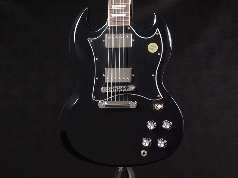 Gibson Sg Standard 16 Ebony 税込販売価格 118 800 新品 生産終了となっているラージpg仕様の Sg Std ギブソン社ストックの16年製が入荷 浜松の中古楽器の買取 販売 ギターとリペア 修理 の事ならソニックス