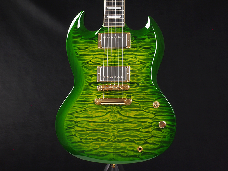 Tokai Sg Custom Order Quilt Top Green Burst 税込販売価格 138 000 中古 カスタム オーダー品 美しいキルトメイプルとグリーンバーストによる鮮やかで印象的なモデル 状態の良い中古品です 浜松の中古楽器の買取 販売 ギターとリペア 修理 の事ならソニックス