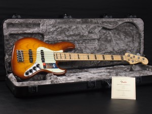 フェンダー　アメリカン エリート　ジャズベース　Deluxe デラックス  ビンテージ  vintage standard スタンダード　5st 5弦　Maple Neck MN　アクティブ　active  JB 62 64 タバコ　サンバースト 