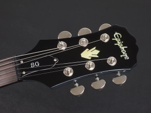 エピフォン gibson ギブソン SG ギター 初心者 入門 ビギナー 女子 子供 デラックス YEC DLX PB ペルハム ブルー teal blue ティール 青 メタリック マエストロ ヴァイブローラ　バイブローラ　Vibrola Tremolo 