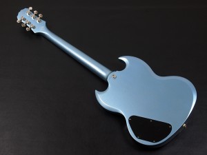 エピフォン gibson ギブソン SG ギター 初心者 入門 ビギナー 女子 子供 デラックス YEC DLX PB ペルハム ブルー teal blue ティール 青 メタリック マエストロ ヴァイブローラ　バイブローラ　Vibrola Tremolo 