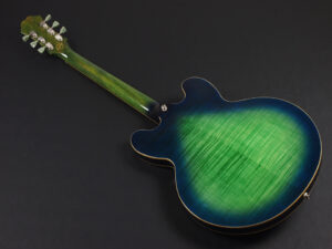 Limited Edition Deluxe DLX LTD アクアマリン iguana Blue Green Burst Sheraton Riviera ドット セミアコ AQM AM アクア