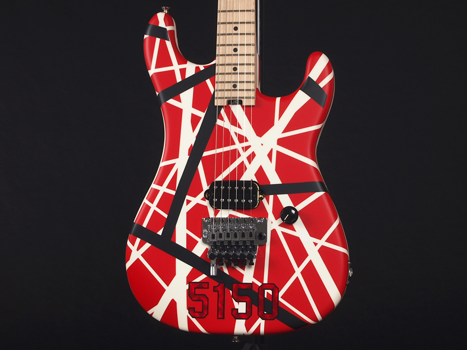 EVH Striped Series  Maple Fingerboard Red with Black and White