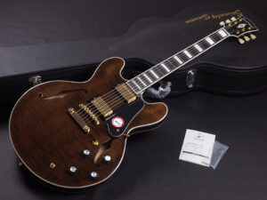 エクセルバート standard es-335 semi Hollow FGN Fujigen made in 日本製 momose Deviser Trans Black Brown ブラウン 茶色