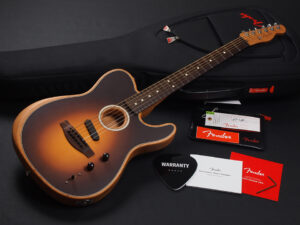 American プレイヤー アコースタソニック テレキャスター sunburst 薄型 thin body Godin A6 taylor T5z King Gnu 常田大希 MIYAVI ミヤビ