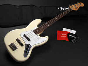 Fender Standard Jazz Bass Laurel Fingerboard White Pickguard ~Olympic White~ mex Player series MIJ Traditional ジャズベース 60s JB62 JB-STD 初心者 入門 ビギナー 女子 子供 女性 白 オリンピック ホワイト OWH