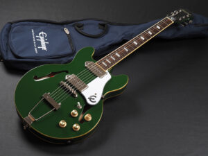 ES-339 es-335 ES-330 カジノ セミアコ ビートルズ sheraton riviera フルアコ 初心者 女子 女性 子供 入門 小型 軽量 小ぶり セミアコ クーペ 緑 グリーン
